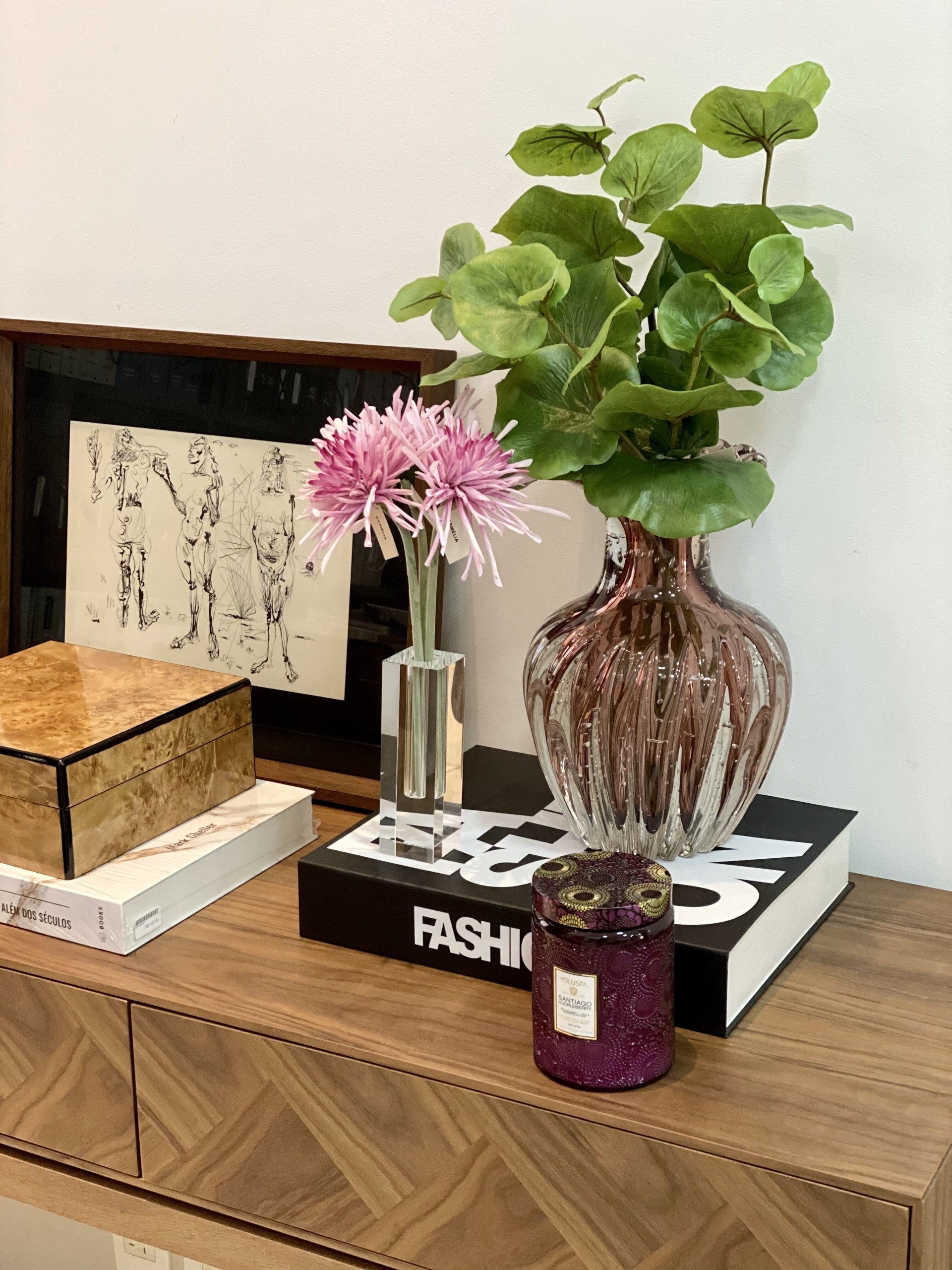 Vaso cristal maciço solitário M