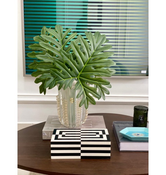 Caixa osso op art preto e branco G