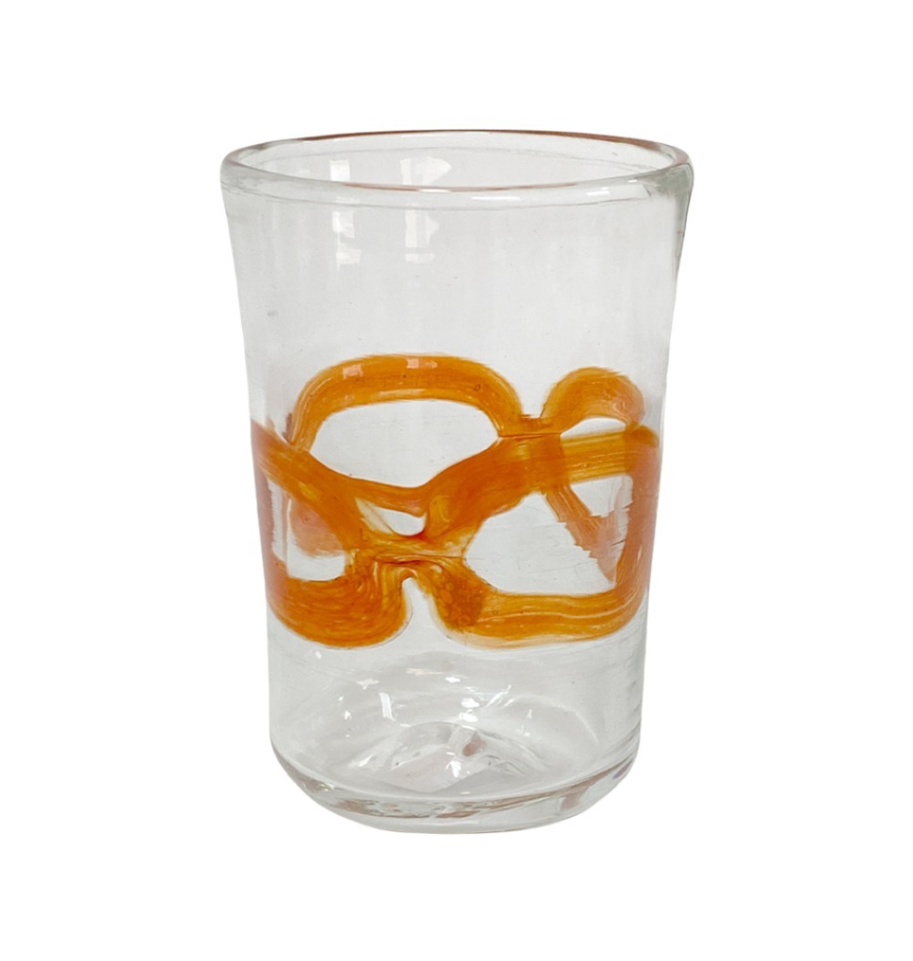 Copo de murano trama laranja