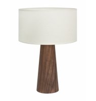 Abajur madeira cônico com cúpula off white Abajur madeira cônico com cúpula off white