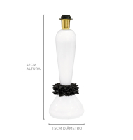 Abajur murano alexa branco com detalhe preto