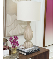 Abajur murano canelado palha 