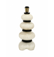 Abajur murano georgia branco com ouro detalhe preto Abajur murano georgia branco com ouro detalhe preto
