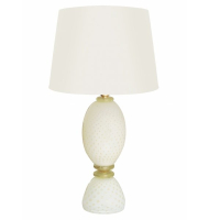 Abajur murano puglia branco com ouro Abajur murano puglia branco com ouro