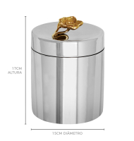 Balde inox térmico com flor dourada 1,5L
