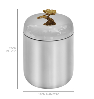 Balde inox térmico com flor dourada 2,5L