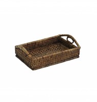Bandeja retangular rattan fundo vazado Bandeja retangular rattan fundo vazado