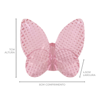 Borboleta cristal textura quadriculada rosa claro 