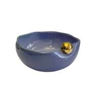 Bowl Nina mini com ouro azul hortência  Bowl Nina mini com ouro azul hortência
