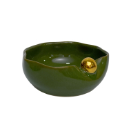 Bowl Nina mini com ouro verde musgo Bowl Nina mini com ouro verde musgo