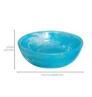 Bowl resina azul rajado
