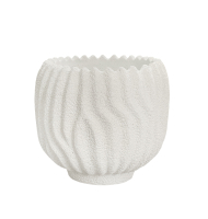 Cachepot cerâmica texturizado branco G Cachepot cerâmica texturizado branco G