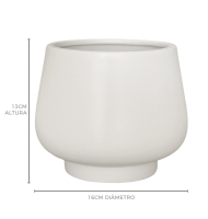 Cachepot cerâmica fosca off white 