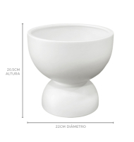 Cachepot cerâmica oslo  branco M fosco