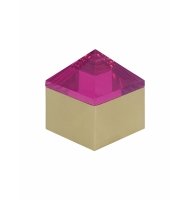 Caixa base metal dourada fosco e acrílico pink pirâmide Caixa base metal dourada fosco e acrílico pink pirâmide