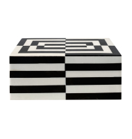 Caixa osso op art preto e branco M Caixa osso op art preto e branco M