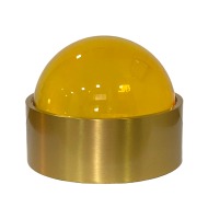 Caixa redonda cristal amarelo base metal dourado  Caixa redonda cristal amarelo base metal dourado