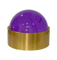 Caixa redonda cristal roxa base metal dourado  Caixa redonda cristal roxa base metal dourado