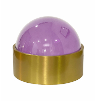 Caixa redonda cristal lilás base metal dourado 