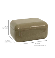 Caixa resina acrílica bege