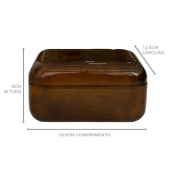 Caixa resina acrílica marrom
