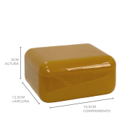 Caixa resina acrílica mostarda