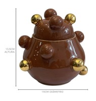 Caixinha Bruxelas ouro marrom 