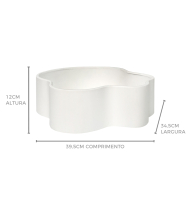 Centro cerâmica fosca branco orgânico G