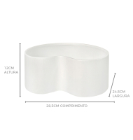 Centro cerâmica fosca branco orgânico M
