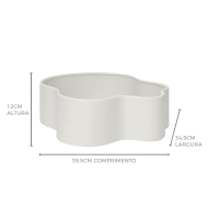 Centro cerâmica fosca off white orgânico G