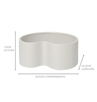 Centro cerâmica fosca off white orgânico M