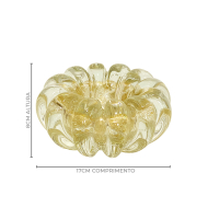 Centro murano ferrara transparente com ouro