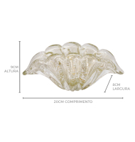 Centro murano foggia transparente com ouro 