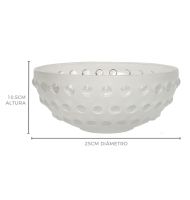 Centro vidro jateado bolas relevo 