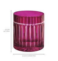 Copo cristal framboesa canelado