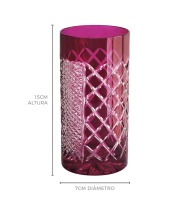 Copo cristal long drink framboesa losango