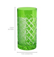 Copo cristal long drink verde limão losango