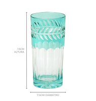 Copo de cristal azul claro