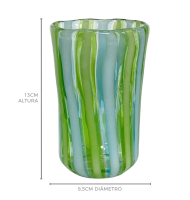 Copo de murano filigrana azul e verde