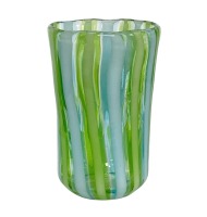 Copo de murano filigrana azul e verde
