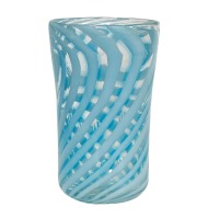 Copo de murano filigrana azul turquesa