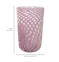 Copo de murano filigrana rosa