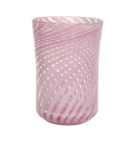 Copo de murano filigrana rosa torcido Copo de murano filigrana rosa torcido