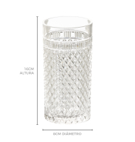 Copo long drink acrílico transparente lapidado