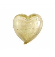 Coração murano transparente com ouro Coração murano transparente com ouro