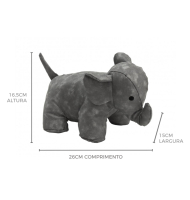 Elefante de couro cinza peso para porta