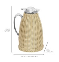 Garrafa térmica vime sintético bege