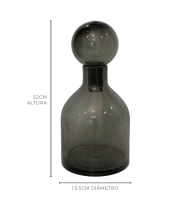 Garrafa vidro grafite alta