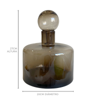 Garrafa vidro marrom baixa 