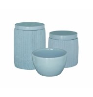 Kit higiene de cerâmica tricot azul Kit higiene de cerâmica tricot azul